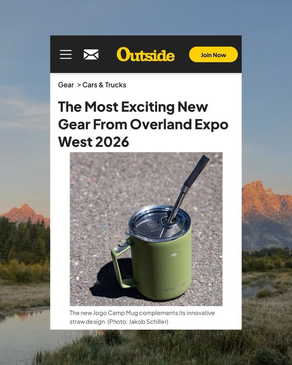 jogostraw's tweet photo. Thank you @jakobschiller and @outsidemagazine for this feature — means everything to have our new Jogo Camp Mug in a publication that’s inspired us since we were kids ☕️🏔️ https://t.co/Pf06MKCGuB