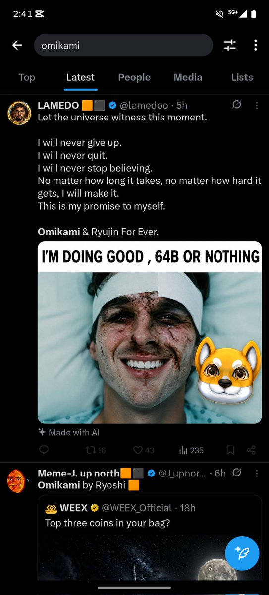 GhostYoshiX379's tweet photo. Just in 🚨 : @lamedoo announced that he will never give up on omikami, but also he mentioned I'm doing good 64B or Nothing, yeah probably Nothing.
Nothing is what will be delivered as foretold in the prophecy 🥠.
#omikami #scam https://t.co/3xK6NmLuyb