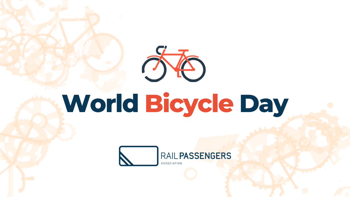 RailPassengers's tweet photo. Happy #WorldBicycle Day! 

Imagine seamlessly transitioning from a bike ride to the train platform thanks to safe cycling paths connected to stations.  Let's work together to build a world where cars are optional! https://t.co/ELVl7uFbbs