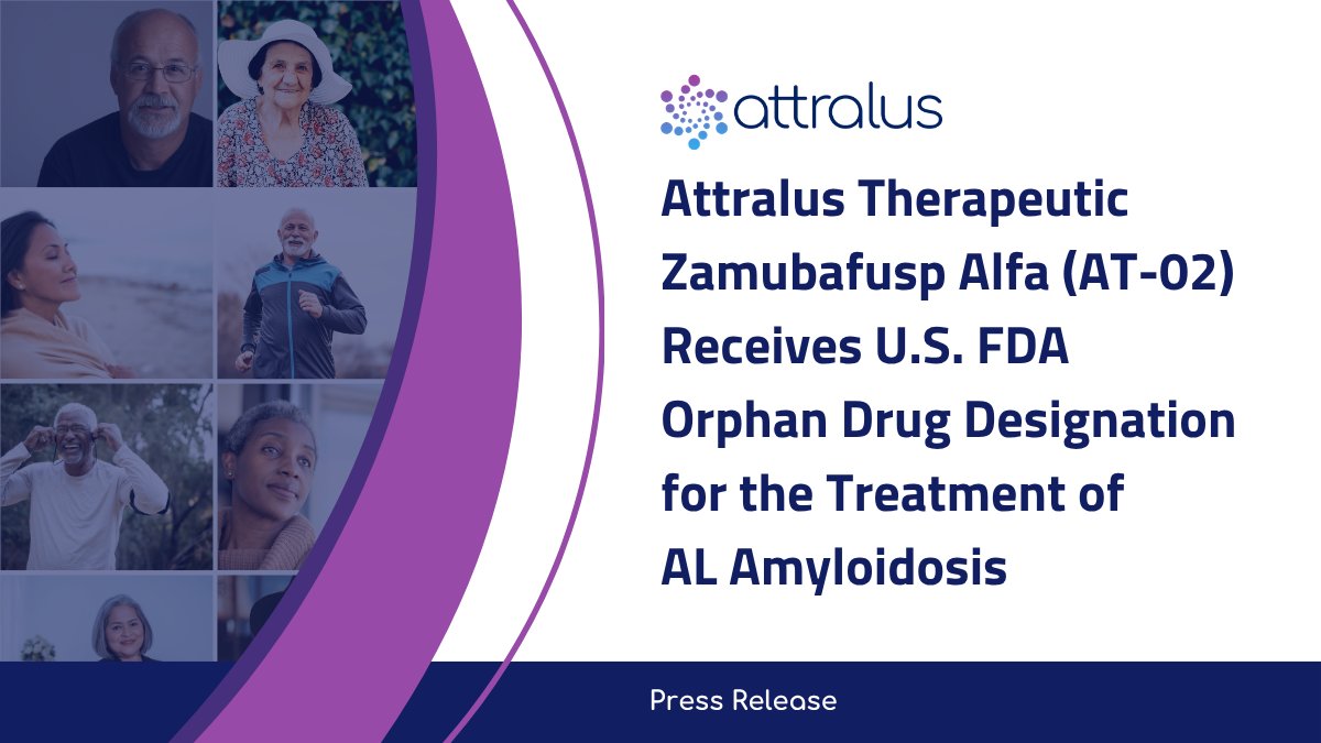 attralus's tweet photo. Attralus announced FDA orphan drug designation for zamubafusp alfa (AT-02) in AL amyloidosis, a rare, progressive disease.
Read more 👉 https://t.co/6revmryYCI 
#Amyloidosis #ALAmyloidosis #RareDisease #OrphanDrug #FDA https://t.co/GrwmjIYtSE
