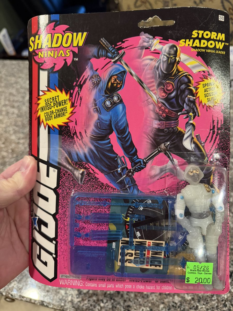 Toyhuntersholl2's tweet photo. Great find at the local comic shop today, Gl Joe Shadow Ninjas Storm Shadow!
Cards still in good shape, little warp to it but nothing a good book can't flatten out. Excellent find, I've never even heard of these!
#stormshadow #gijoe #ninja #gijoeshadowninjas #90stoys https://t.co/qddvyqt3HB