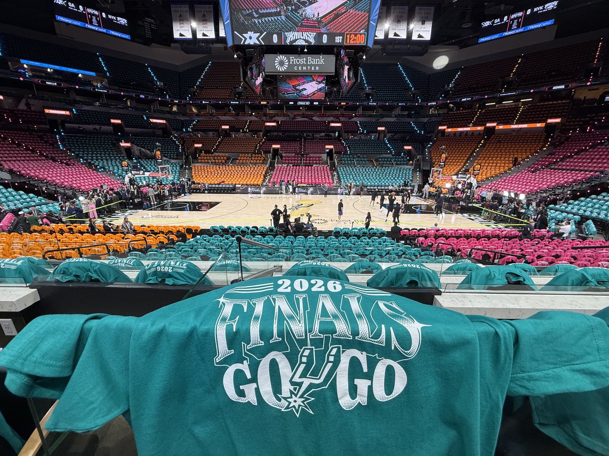RealTomPetrini's tweet photo. 2026 NBA Finals, Game 1

📍Frost Bank Center, San Antonio, Texas

🩷🩵🧡 https://t.co/oQ6rbbE3zs