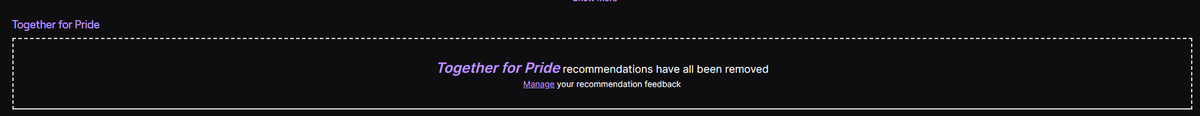 SystemFader's tweet photo. @TwitchSupport how do i opt out of this gay shit without individually clicking "Not interested." It's insane to me that someone is being pushed into my feed because of their sexuality and not the relevance to me or quality of their content. https://t.co/ovmaKAtE4S
