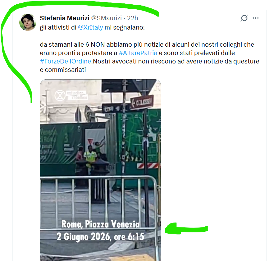 Max_atwork's tweet photo. @luc42096 @Simona45104788 @flaviadonati @fattoquotidiano forse alla giornalista d'inchiesta sfugge che è reato
violare la sacralità sell'Altare della Patria 
Vilipendio della Repubblica e delle Forze Armate...ecc. https://t.co/6r4oD6y90b