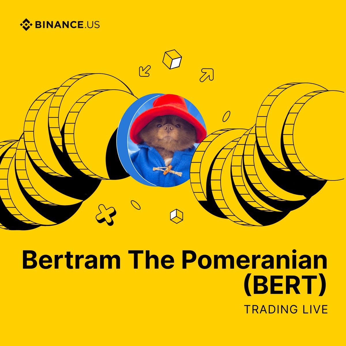 BinanceUS's tweet photo. Trading for $BERT is now live on https://t.co/AZwoBOh0gq! 

What’s new:
🔸 Trading is available on the BERT/USDT pair
🔸 Deposit or withdraw BERT via the Solana network 

Learn more ⤵️