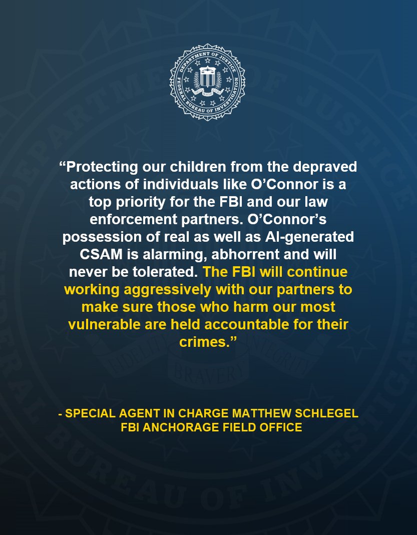 Quote from FBI Special Agent Matthew Schlegel emphasizing the priority to protect children from harmful individuals and hold offenders accountable.