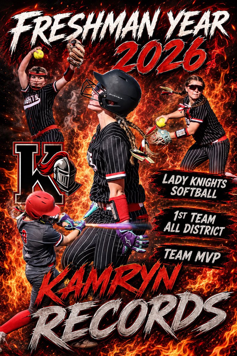 kRecords9's tweet photo. Honored to be awarded to 1st team all district as well as my team’s MVP. Always striving to show up for my teammates and outwork yesterday. On to summer ball🥎 #freshmanyear2026 #harkerheightssoftball #buzzwin https://t.co/A3k5kzPm8A
