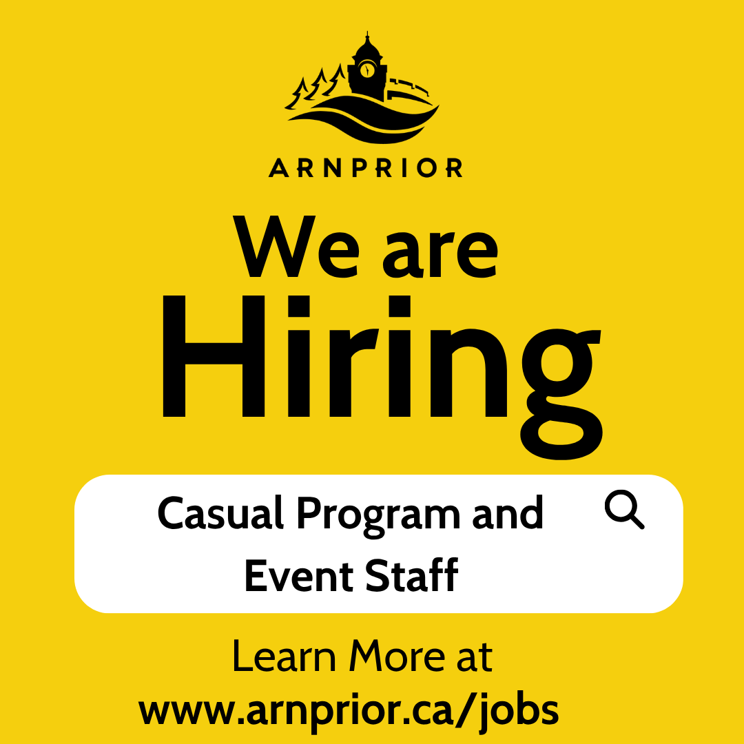arnprior's tweet photo. The Town is currently looking to fill the positions of:
▪️Parks Operator - 13 Month Fixed Term (closes at 3:00pm on June 19, 2026)
▪️Casual Program and Event Staff (closes at 3:00pm on June 26, 2026)
Learn more about these positions and how to apply at https://t.co/qvLeviTqoi https://t.co/csE8MmWMjx
