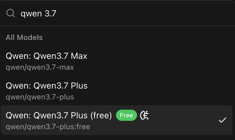 kilocode's tweet photo. Qwen 3.7 Plus is free in Kilo for a limited time!

@Alibaba_Qwen's new multimodal agent model reads screens, navigates GUIs, generates code from visual references, and works across GUI and CLI. 1M token context.

It's free for a couple more days. Try it now. https://t.co/JBaw5Lcs9s
