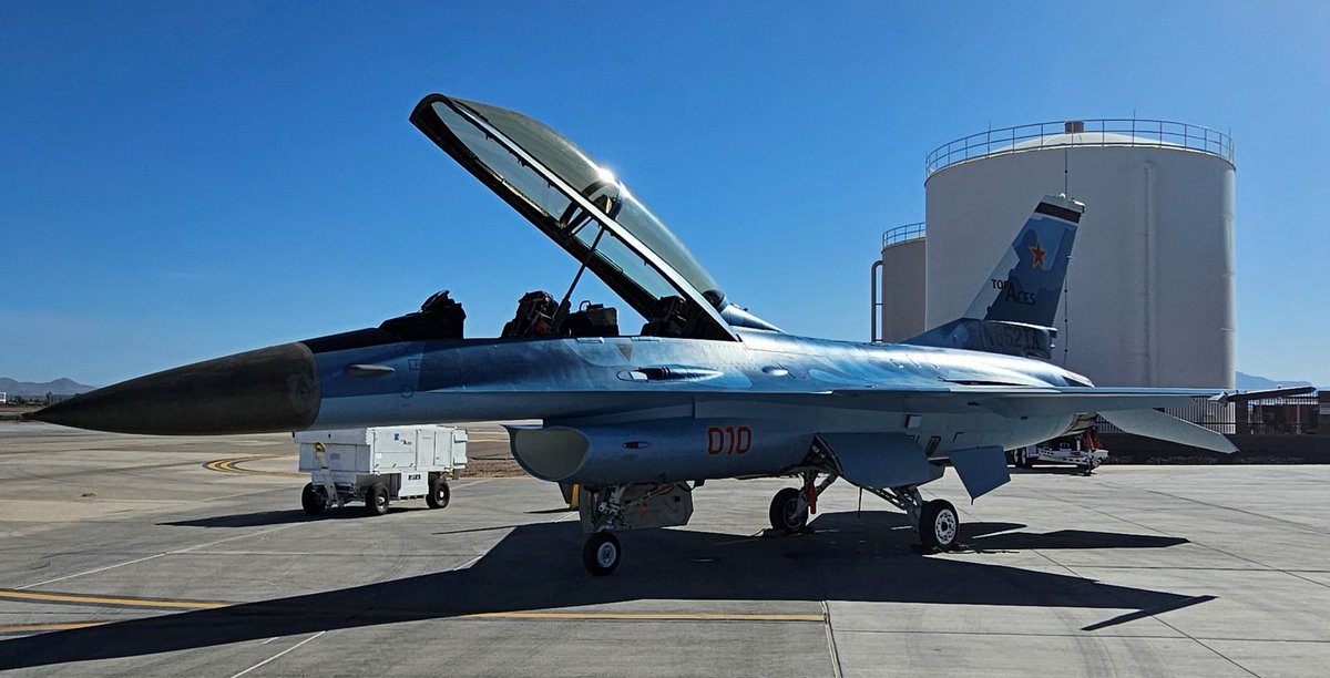 topaces's tweet photo. We’re proud to unveil our newest F-16 in the Fullback paint scheme!

This scheme resembles the Russian Fullback Su-34 not only in appearance but also in its two-seat configuration.

With dynamic maneuvers and high-tech sensors, these aircraft are part of the world’s only commercial F-16 fleet and play a key role in delivering the most realistic and challenging contracted air-to-air training for @usairforce 5th Gen pilots.

#TopAces #F16 #TrainingExcellence