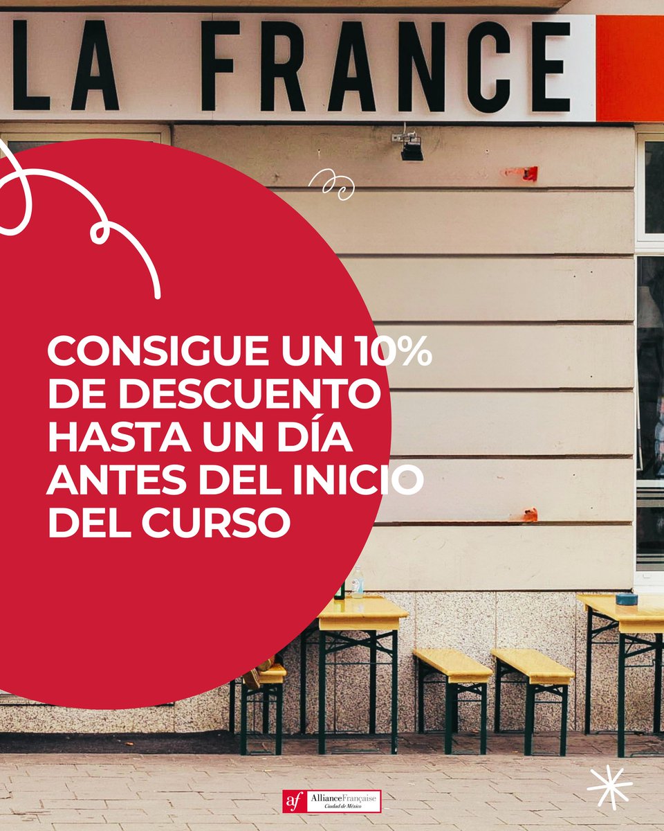 AFMexico's tweet photo. 🇫🇷✨ El francés no es solo un idioma. Es la llave para descubrir nuevas culturas, viajar con más libertad, ampliar tus oportunidades profesionales y conectar con el mundo. 🌍✈️🎓
Este junio, da el primer paso hacia esa experiencia con nuestros cursos semi-intensivos.
🚀 Avanza un módulo en solo 3 o 4 semanas
💻 Modalidades en línea y presenciales
📍 Diferentes horarios y sedes
👩‍🏫 Profesorado certificado
🎁 Obtén 10% de descuento al inscribirte hasta un día antes del inicio