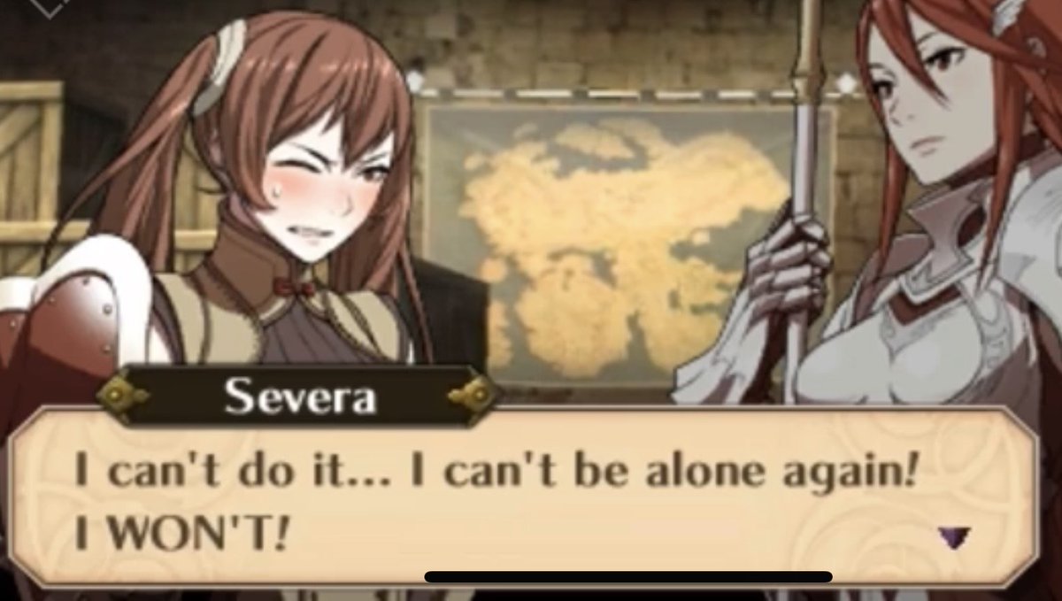 Galatea989's tweet photo. I don’t normally like to go, “this character would not do this”, because they’re fictional, I’m not the writer, etc… but Fates having Severa, of all people, dump her child in an alternate dimension to grow up is just horrific characterization https://t.co/TBuOoC6fqu