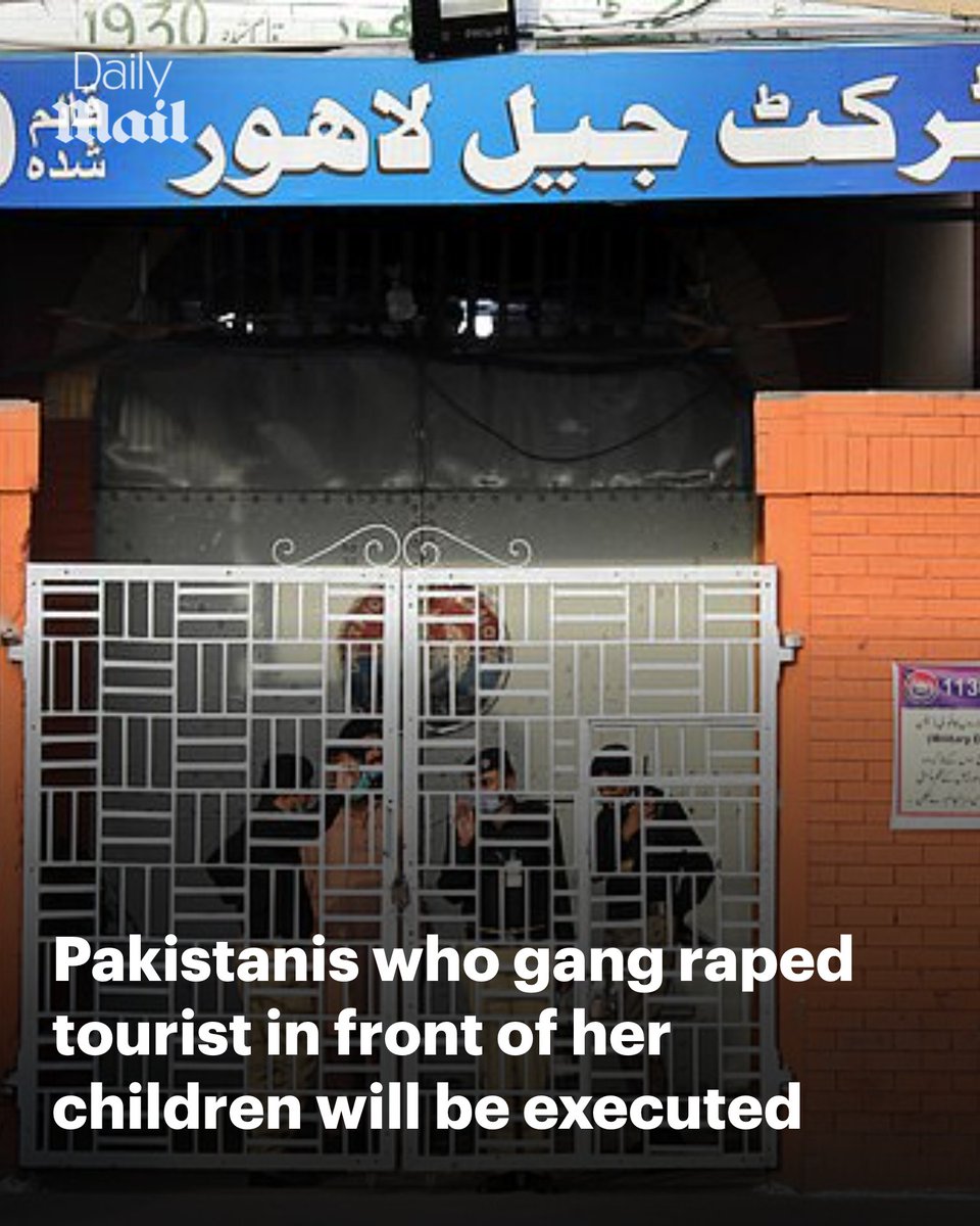 DailyMail's tweet photo. Two Pakistani men who gang-raped a French tourist in front of her three children six years ago will be sentenced to death, a court has ruled https://t.co/0xQGLlRbNh 🔗 https://t.co/YQM4fTJGSR