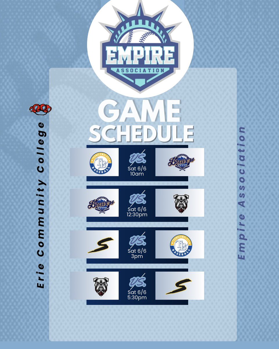 EmpireShowAssoc's tweet photo. This weekends 16u schedule! https://t.co/HmSDniiEws
