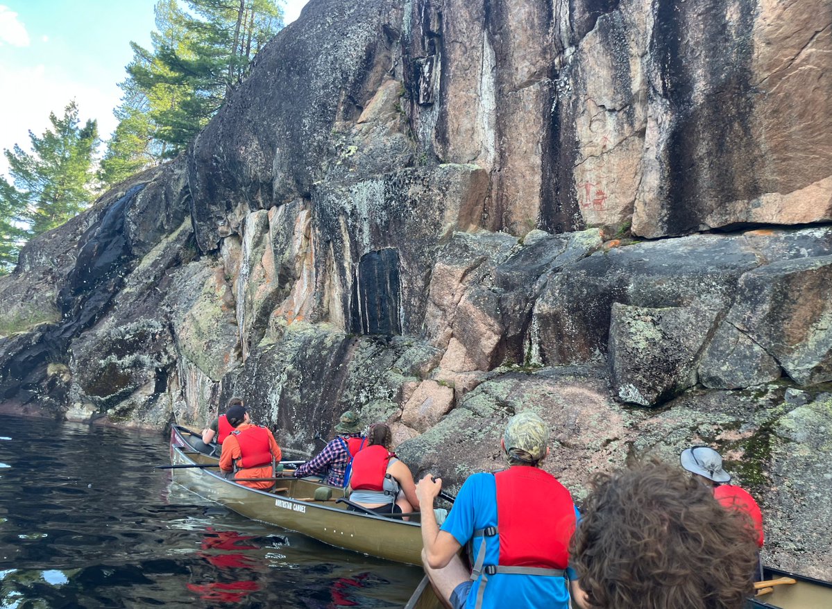 millinerd's tweet photo. University of Chicago adopts (i.e. mandates) AI for all students and faculty. On the other hand, our wilderness Advanced Integrative Seminar immersion @WheatonCollege into Ojibwe culture, including canoeing to the best pictographs in the Boundary Waters, was amazing. https://t.co/IlIuTLSh0k