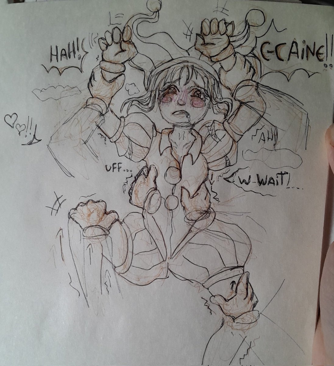 cursed_jester2's tweet photo. A restless jester #showtime #pomni #caine #tadc I have a little fantasy of Caine doing it with Pommi while holding her completely with his 6 arms to stimulate her https://t.co/crySN07nfi
