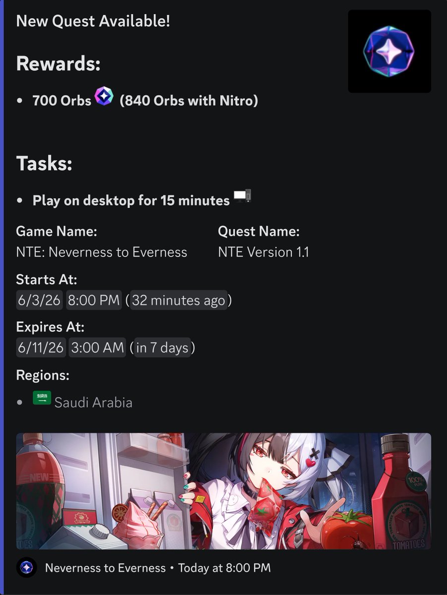 QuestNotifys's tweet photo. • New Discord Quest!

1509579938376978463 https://t.co/8A2oiKnSrR