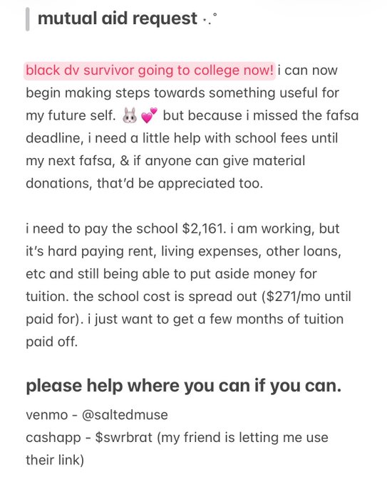 ayatosdear's tweet photo. hello please spread this!! and contribute if you can https://t.co/wDBBQApkjE