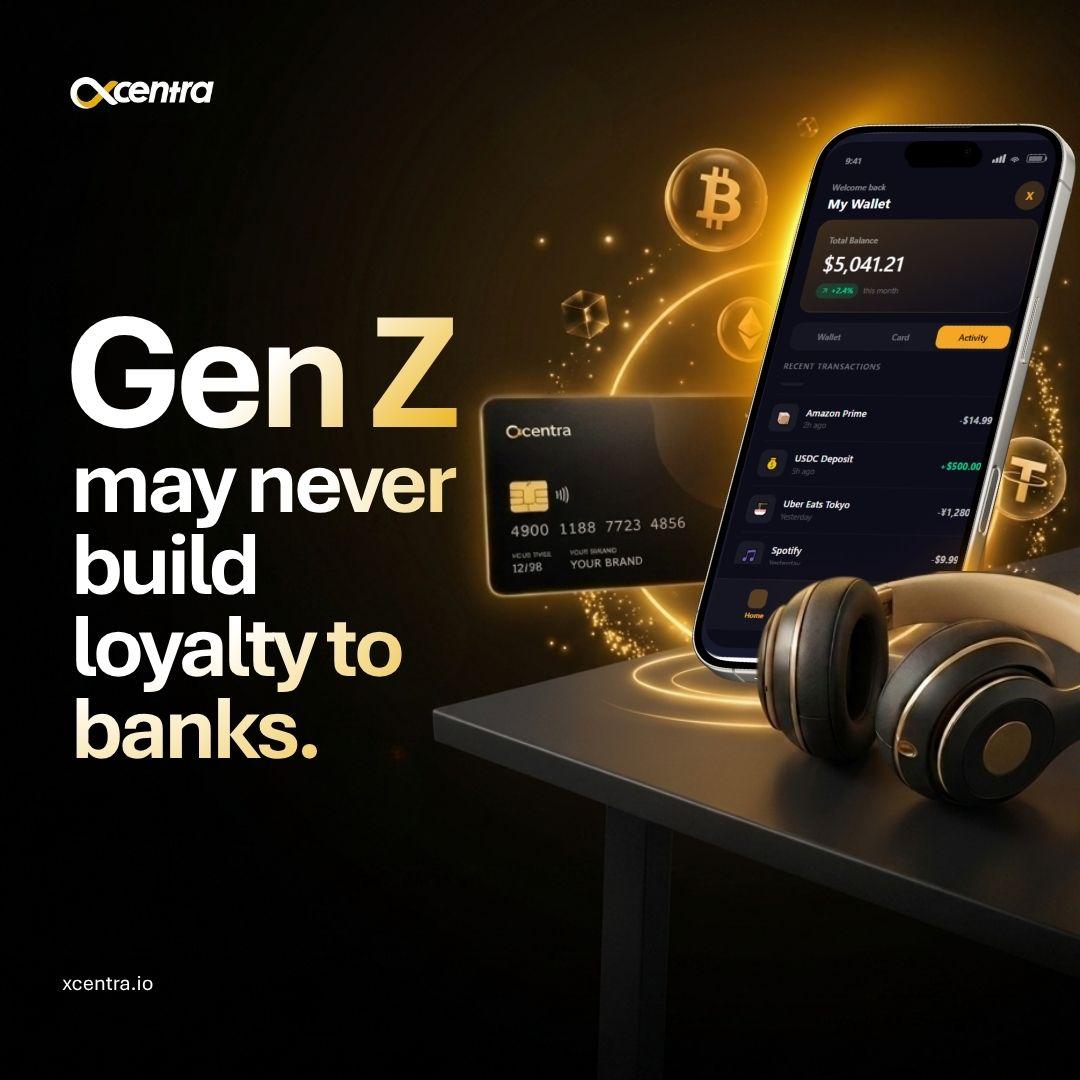 XcentraCards's tweet photo. Gen Z may never build loyalty to banks. The legacy system is fracturing. 🏛️🔨

The next generation demands financial rails that are instant, digital, and adaptive.

Why stick to old banking restrictions when you can control your wealth seamlessly? Xcentra is building the future of decentralized everyday finance. 🚀

🌐 https://t.co/buo9Hgb0DY

#Xcentra #GenZ #Fintech #DigitalBanking #FutureOfMoney #Web3