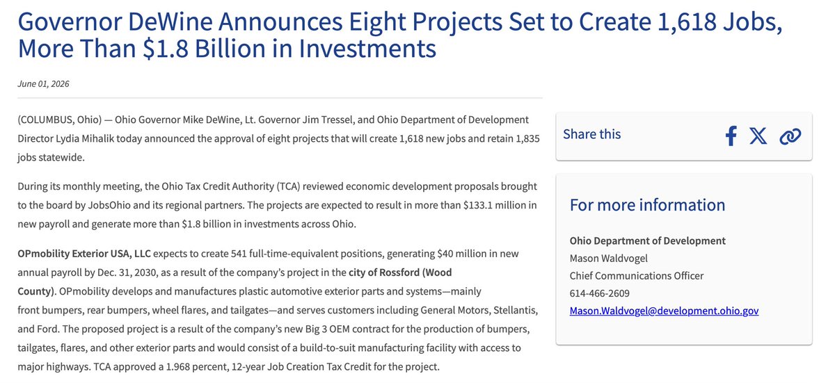 RealOhioNews's tweet photo. 🚨 Ohio Approves Another $42.3 MILLION Tax Break for Data Centers

State officials approved tax exemptions for two new Cologix data centers near Columbus, part of a $1.17 BILLION investment expected to create just 90 full-time jobs.

The approval comes as Gov. Mike DeWine announces an indefinite pause on future data center tax breaks amid growing concerns over rising energy costs, strain on the power grid, and the impact on local communities.

$42.3 million in tax breaks for ONLY 90 jobs. Ohio families get higher utility bills while Big Tech gets another sweetheart deal 😒