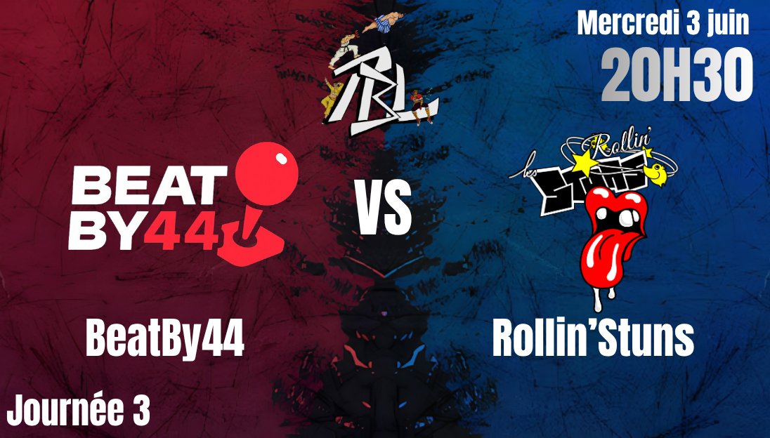 TeamBattleLigue's tweet photo. Derniers match de pool ce mercredi à 20H30 ! Les BeatBy44 affronte les Rollin'Stuns pour définir le classement final avant les playoff ! 
Stream BeatBy44 : https://t.co/Ue30vrvlYC 
#TBL #Streetfighter6 #sf6 https://t.co/NADRGbG00S