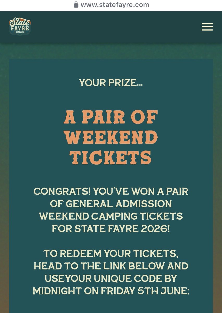 Adstone1999's tweet photo. @StateFayre We’ve already got tickets for the Friday and I’ve just won the below but we can’t make the weekend due to childcare, can I swap the prize please? Many thanks, Adam. https://t.co/VBz6Rnr3pW