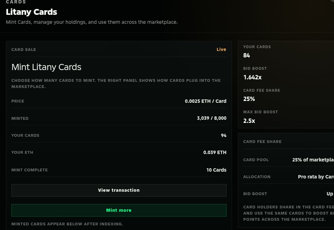 newguy_gn's tweet photo. Markets down only mean 1 thing

You get to sweep some litany cards at a discount

Adding 10 more here, it's obviously a steal. I should be arrested for this🫥

94 now, wen 100 chat?? https://t.co/uGUhbc22zc