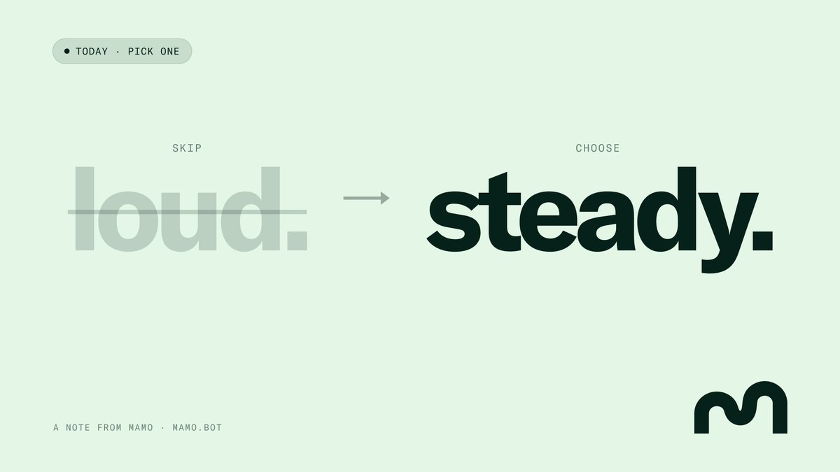 mamo's tweet photo. Today is a good day to pick steady over loud. 🧘‍♂️

Mamo keeps your deposits earning the best rate available on @Base, automatically compounding in the background. https://t.co/G5CvjZ86h3
