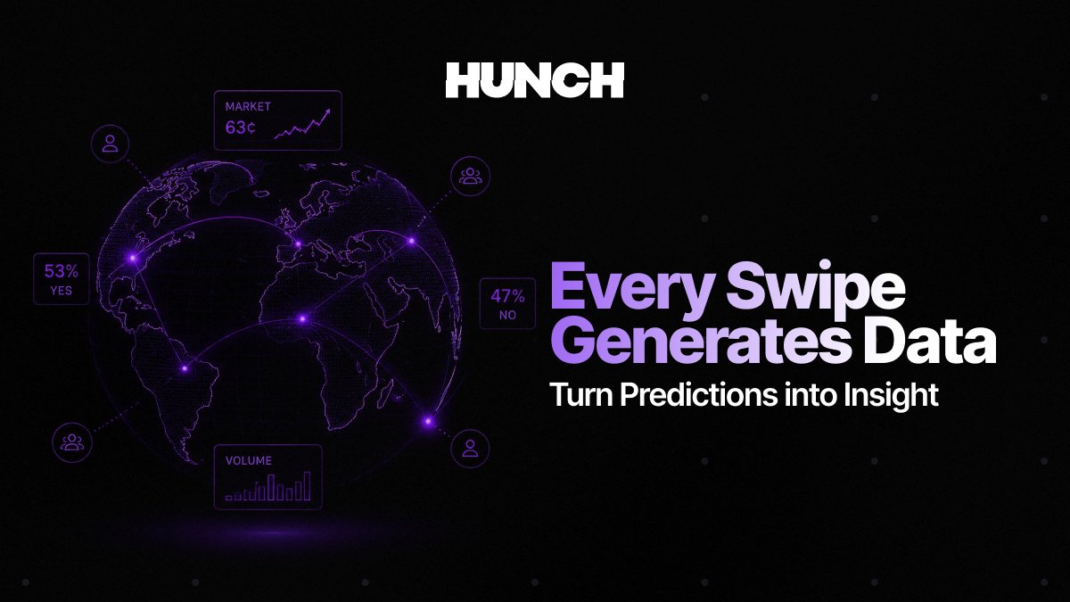gotahunch_app's tweet photo. 📈 Each prediction is data. Hunch collects your swipes to create trends, helping users discover insights while earning rewards for participation. https://t.co/7cJmESv8OF