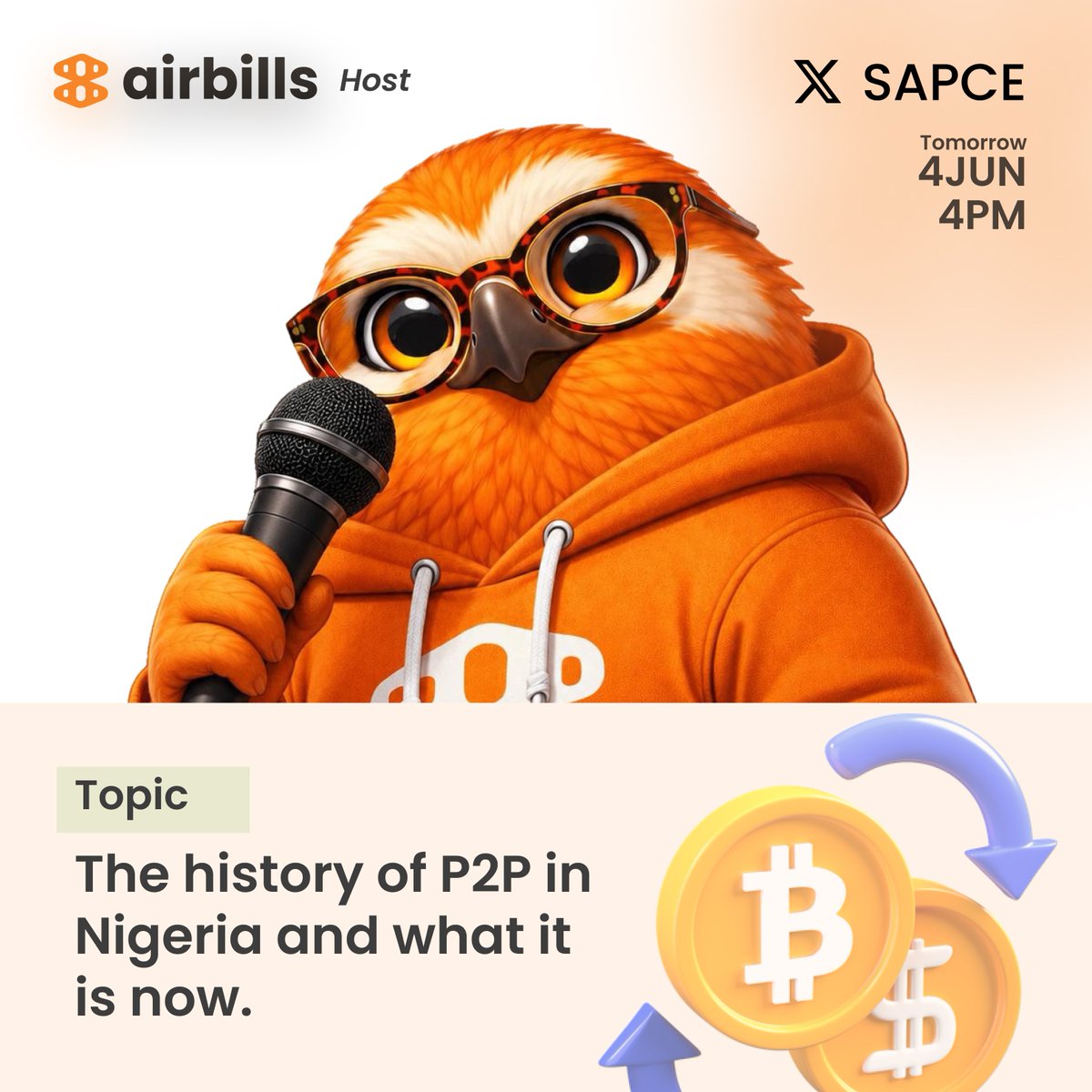 airbillspay's tweet photo. Airbills X Space 🎙️

Join the Falcons as we take a trip down memory lane, revisiting the history of P2P in Nigeria, the challenges, the pain points, and how the landscape is evolving today.

P2P in Nigeria has come a long way, but the early days tell a very different story.

📅 Thursday, June 4
⏰ 4:00 PM WAT
🎙️ X Space

Set your reminder and join the conversation. 

Link below👇