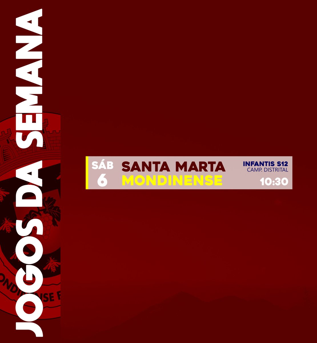 MondinenseFC's tweet photo. ⚽ Jogos da semana. 💪💛❤️
.
.
#desde1924
#orgulhosermondinense https://t.co/gD7TFU5mbN