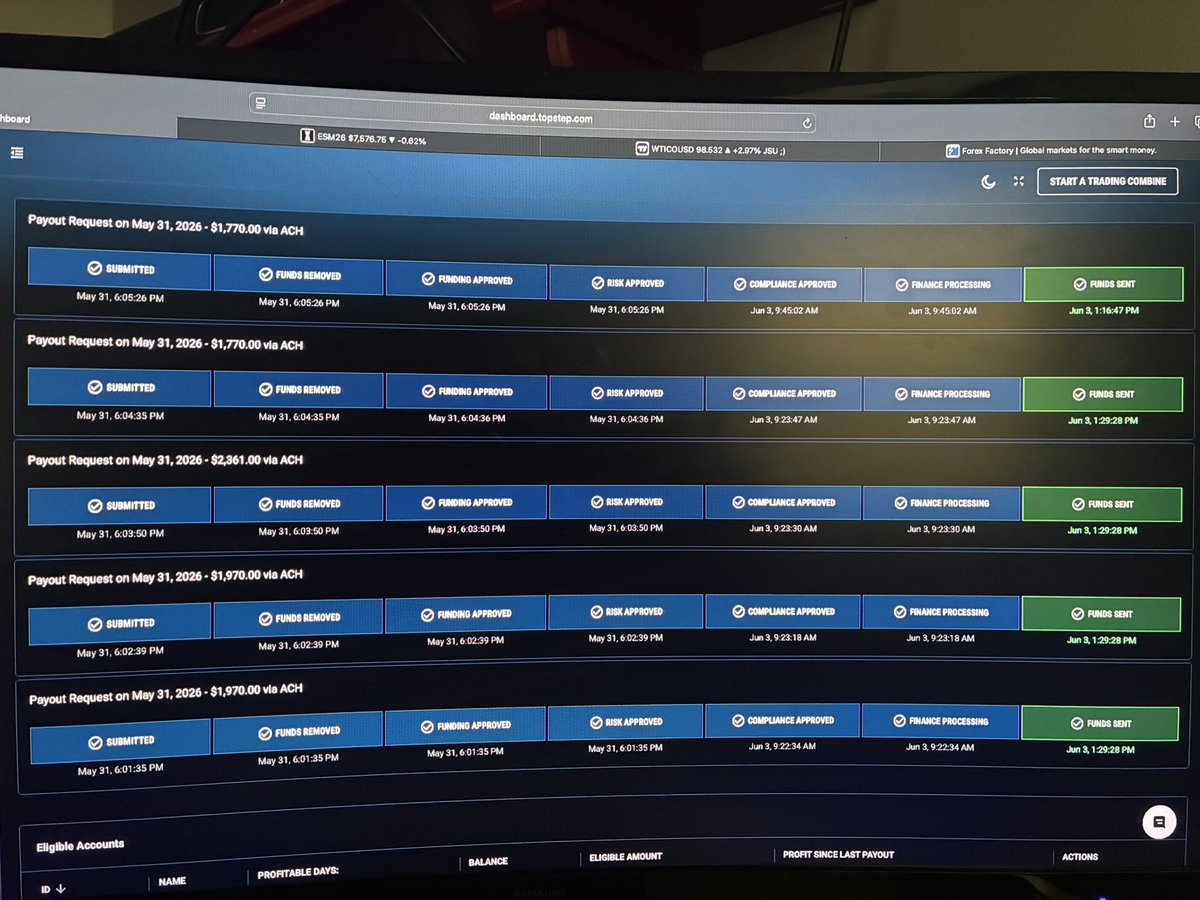 JaydenD1R's tweet photo. PAID.

$9,841 just this pass week with @Topstep 🦅 https://t.co/EStRkgQHPO