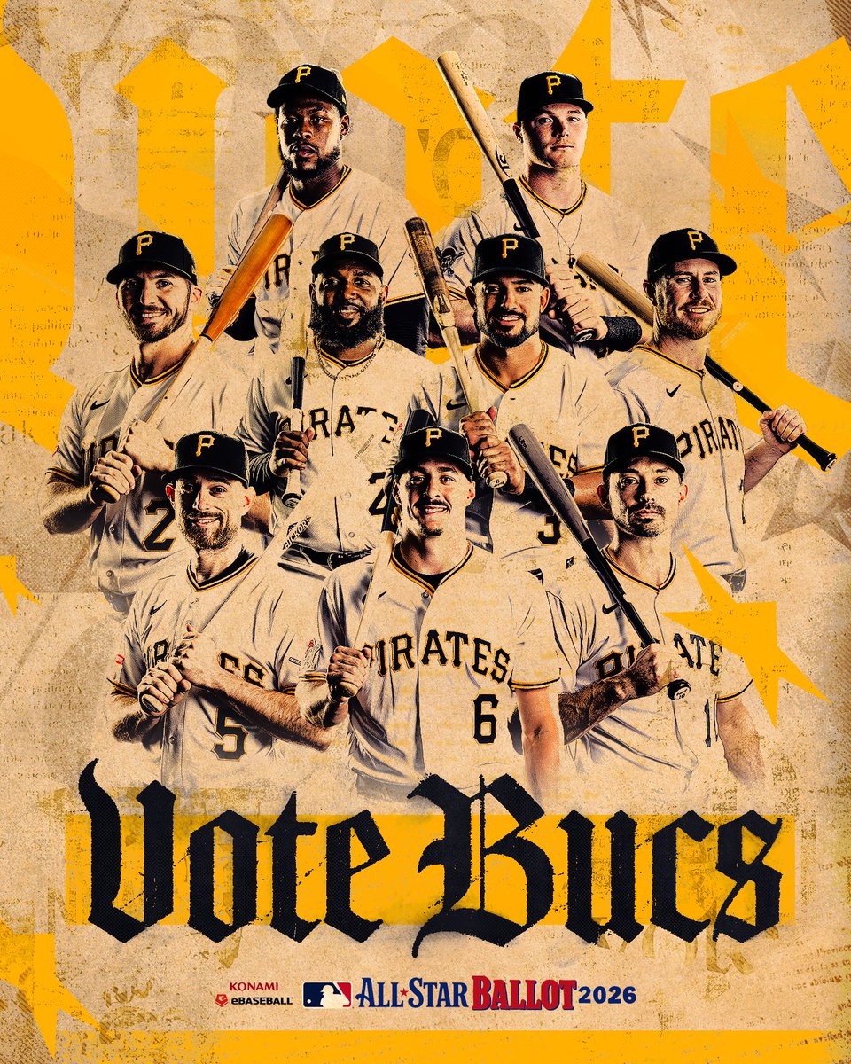 Pirates's tweet photo. The 2026 MLB All-Star ballot is now live!

V⭐️TE: https://t.co/IOlzWVglnW https://t.co/CjWCXzAITa