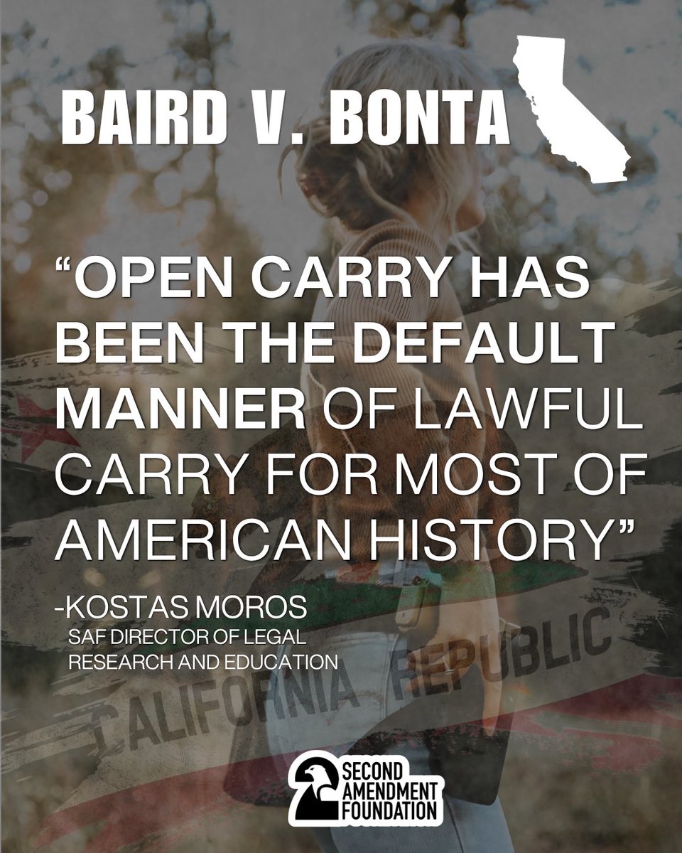 2AFDN's tweet photo. We'll be live tweeting the Baird v. Bonta en banc oral arguments today at 1:30pm PST! 

We are not optimistic given the panel composition, but let's see. https://t.co/32x5NLz6dU