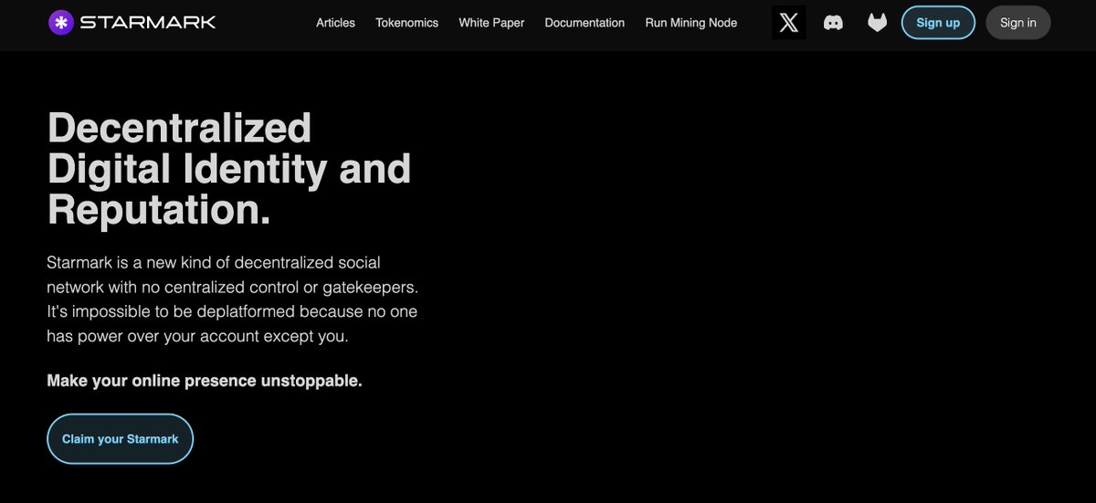 StarmarkApp's tweet photo. @foxtomb232 Decentralized social network and digital identity. Build your brand have the peace of mind to know you can never be de-platformed. https://t.co/RAMdGWMHXk