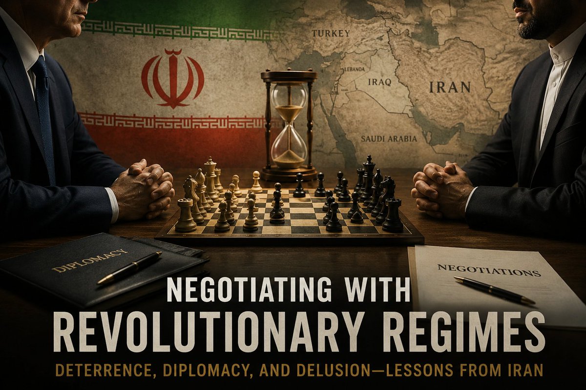 SteveGottlieb7's tweet photo. My latest article is now available on Substack.

Originally published by SOFREP, this piece examines a simple but important question:

Do democratic societies sometimes assume their adversaries share the same priorities and objectives that they do?

The article is not an argument against diplomacy. It is an argument for understanding who we are negotiating with.

https://t.co/595F7bnrzL

#Iran #Diplomacy #NationalSecurity #ForeignPolicy #StrategicThinking