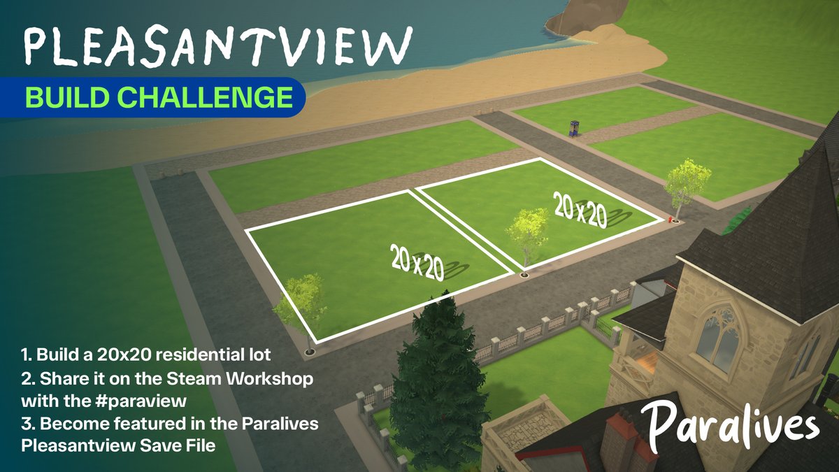 haus_of_nando's tweet photo. Want to become part of the Pleasantview Save File? There are two 20x20 lots available to feature your build.

Simply upload it to the Steam Workshop using the Hashtag #paraview. Don't forget to tag me here as well! https://t.co/nIPoRwf7WL