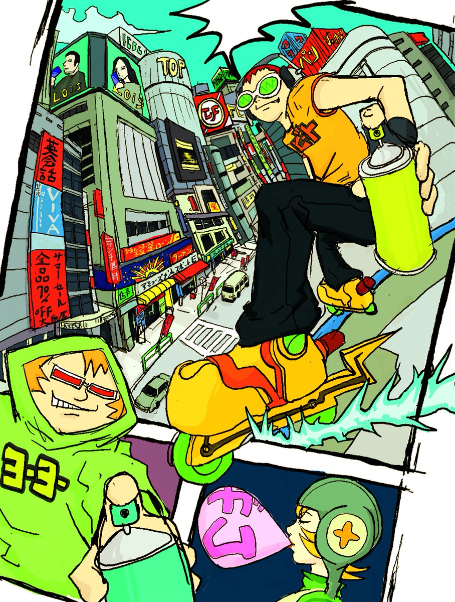 hypercombogamer's tweet photo. Jet Set Radio Promo Art by Ryuta Ueda

#JetSetRadio #SEGA #GameDev https://t.co/mVG2Vuk40r