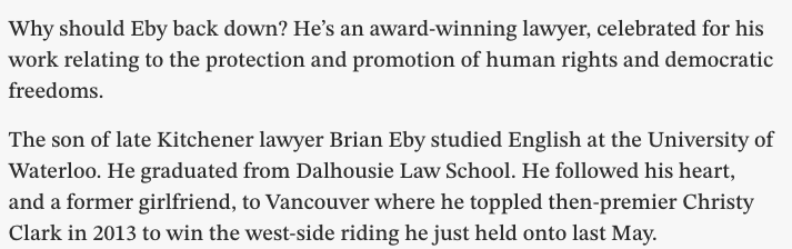 BCBarrister's tweet photo. David Eby wasn't born in B.C., wasn't raised here, didn't go to school here, and didn't get his law degree here.

He's an Ontario carpet-bagger who brought his socialist poison out to the West Coast to fuck this province.

What a piece of shit. Let's send him back to Ontario. https://t.co/OLtj5Dykw6