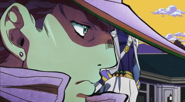 jotaroskak's tweet photo. arguably the hottest shot of jotaro in the entire anime https://t.co/znY8qjev7i
