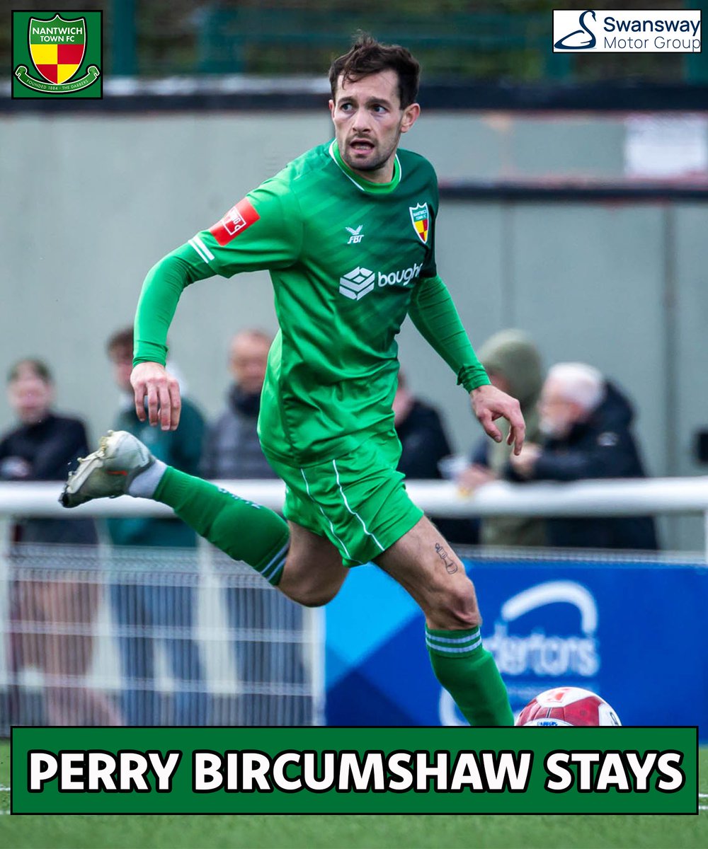 TheDabbers's tweet photo. ✍️ Perry Bircumshaw is staying with the Dabbers for the 2026/27 season!

He’s only 5 games away from reaching 150 Nantwich appearances 💚

More here 👉 https://t.co/s7GodBVj64

#UpTheDabbers💚 https://t.co/0Bwr5UdHTA