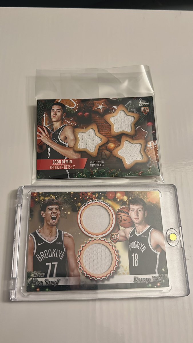 JacobRaymone's tweet photo. Well I guess I’m great at pulling Nets rookies Christmas patch cards lmao

@CardPurchaser https://t.co/5mhVkfqRef