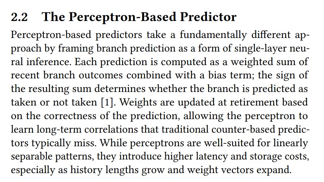 gleech's tweet photo. for about 20 years now people have been putting little neural nets inside CPUs to do branch prediction for your particular workload https://t.co/YL7Xs339lK