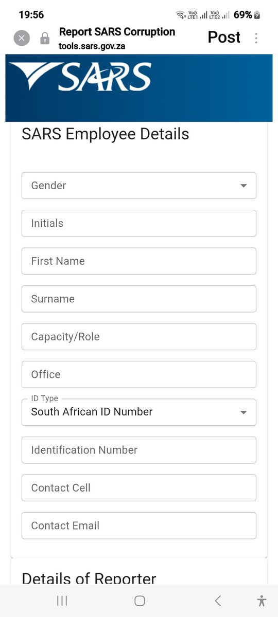 LethuMenz's tweet photo. @sarstax How can I be asked for your staff ID number when reporting her/him for corruption??? To get her/his ID number, I will have to ask for it - from the very same person I want to report!
How 'anonymously'  is this reporting?? https://t.co/6LnXqRNUSk