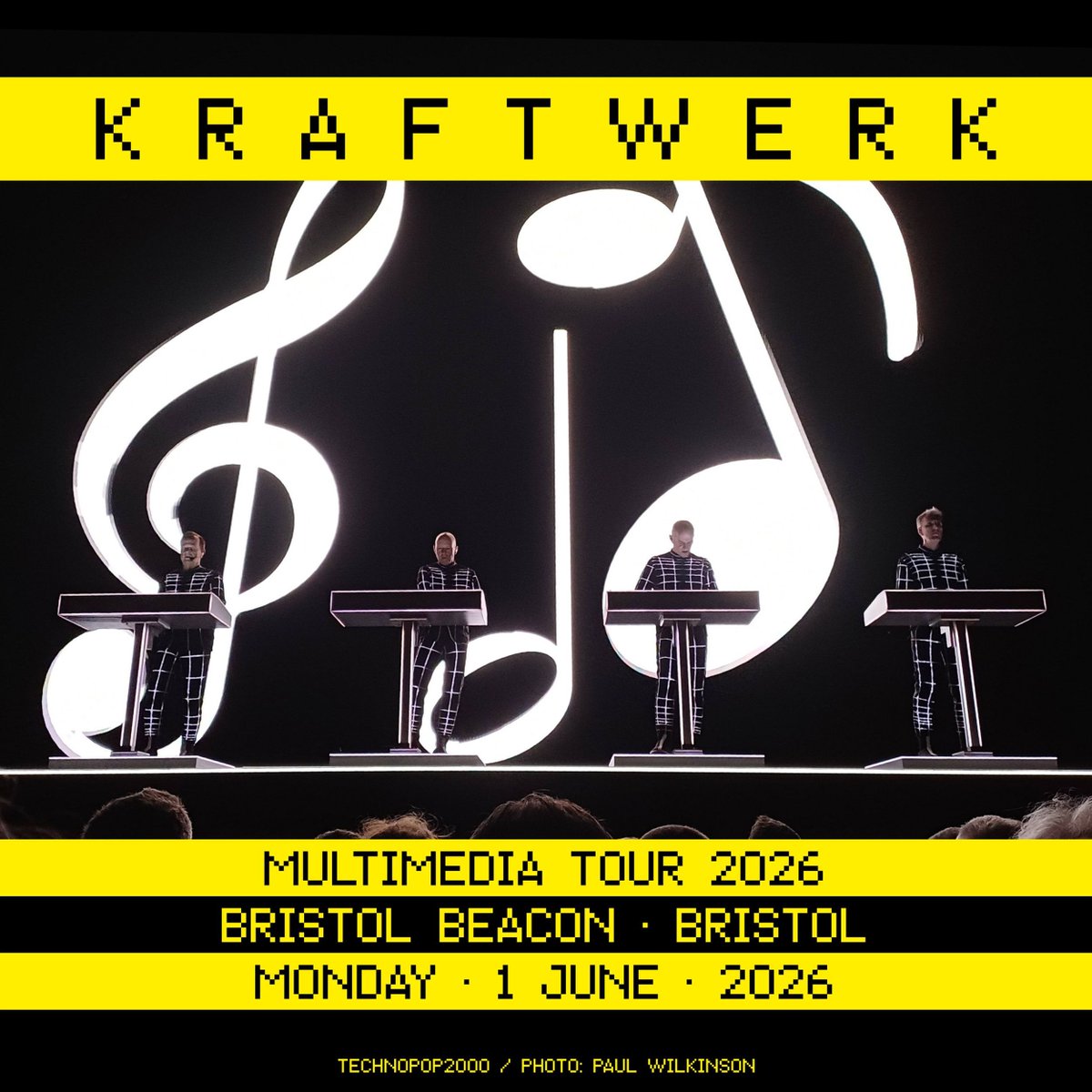 technopop2000's tweet photo. Kraftwerk - Bristol Beacon, Bristol, 2026-06-01 
Photo: Paul Wilkinson https://t.co/xTUIM1T67f