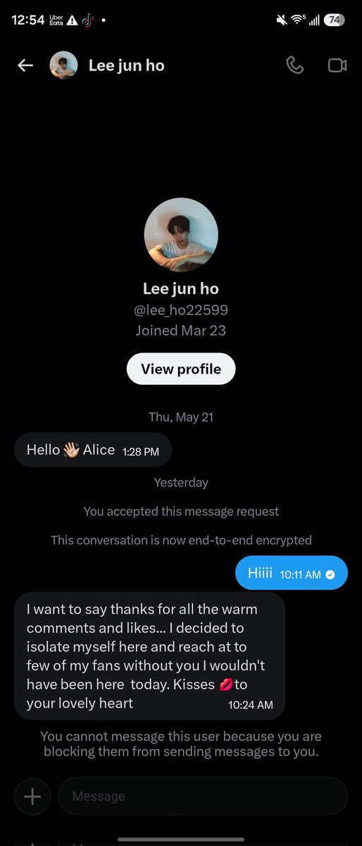 ljh_potato's tweet photo. Thought it was a mutual moot turns out a weirdo lol isolating yeah right that sounds like my brother 🙄 https://t.co/VmDdZqqH6V
