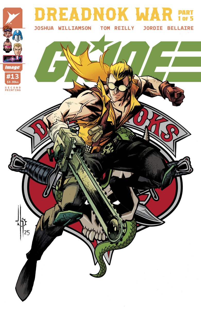 Williamson_Josh's tweet photo. Make sure to go get G.I. JOE #13 in its second @Skybound printing, featuring new covers from @theJasonHoward!

Today's your chance to get your hands on this vital Dreadnok War issue from me, @tomreillyart &amp; Jordie Bellaire! https://t.co/KlHGKkhM8e