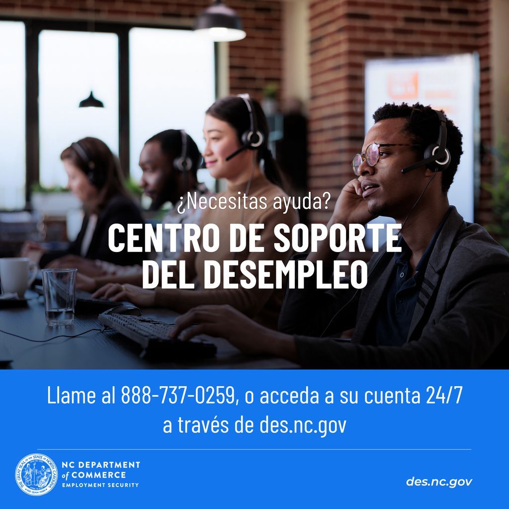 NCDES's tweet photo. Los mejores días para llamar a #NCDES si tienes preguntas sobre tu reclamo de beneficios por desempleo son los jueves y viernes, cuando nuestro centro de soporte del desempleo recibe un menor volumen de llamadas. https://t.co/w7TA1Kh2yd
