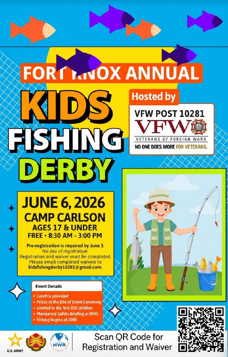 kyafield's tweet photo. Deadline to register is today. #FortKnox #Fishing https://t.co/S1krlu6rFv