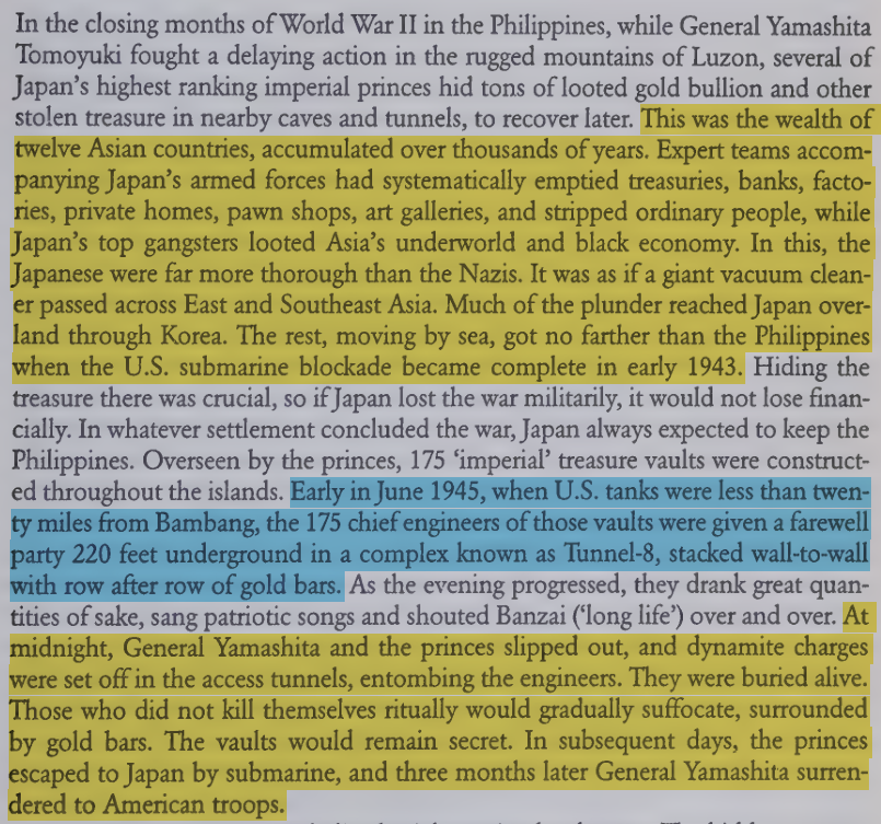 toxictiramisu's tweet photo. After WWII, US Intel secretly recovered billions in Japanese/Nazi loot &amp; placed it in 176 accounts across 42 countries, under the Black Eagle trust. The gold supported the US dollar at $35/oz and funded anti-communist operations, including bribery, coups &amp; election manipulation. https://t.co/v49dpAC9sz